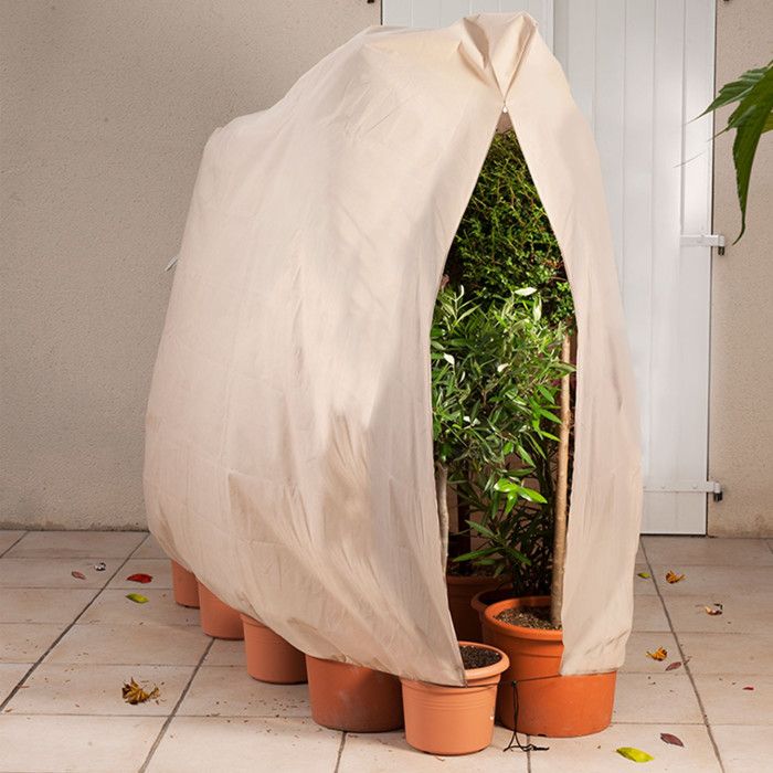 YORFULL Voile Hivernage, 200*240 CM Housse Hivernage Plante Exterieur, Housses de Protection pour Plantes avec Fermeture Eclair et Cordon de Serrage, Respirante et Résistante aux Déchirures (1 Pièce