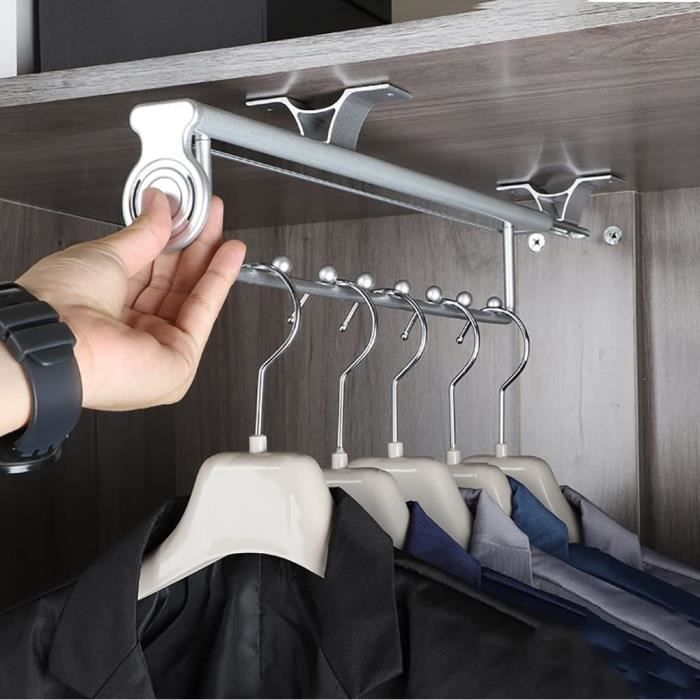 Support Tringle penderie Cintre Coulissant Extensible pour PlacardBarre