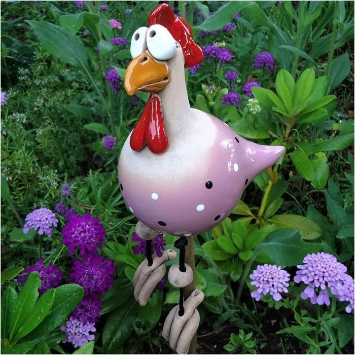 Statue Décorative Coq En Résine Pour Jardin Ou Intérieur - Design Mignon Et Coloré, Décoration Amusante - 8