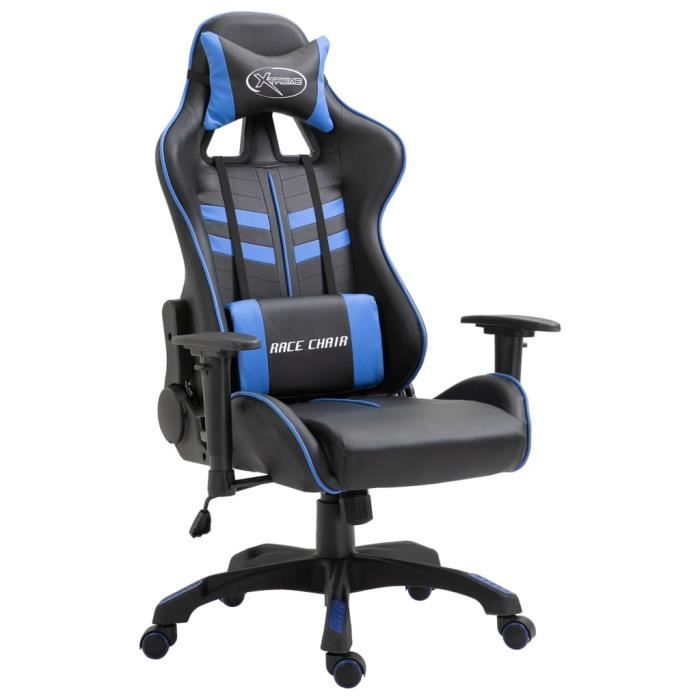 Siege Gaming Fauteuil De Bureau Gaming Bleu Pu Prix Pas Cher Cdiscount