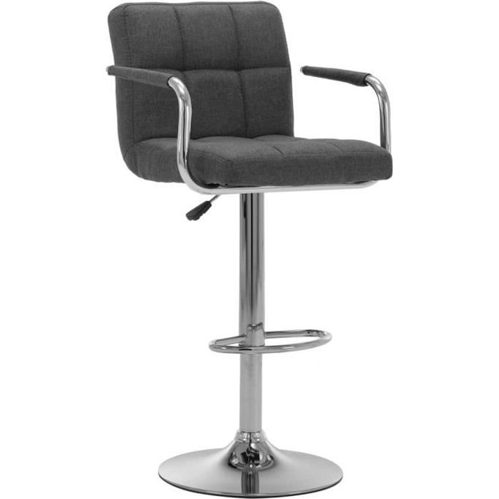 🐂1737Elégant - Lot de 2 Tabourets de bar Tabourets Hauts industriel - Tabourets de salon Fauteuil Chaises de bar Gris foncé Tissu