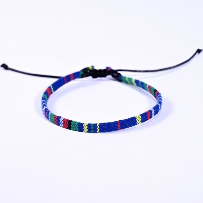 LENTQIUTT 7 Bracelets Tressés Multicolores – Coton Doux, Réglable 13-21 Cm, Lot Style Boho Pour Homme/Femme – Idée Cadeau Anniversaire Ou Saint-Valentin