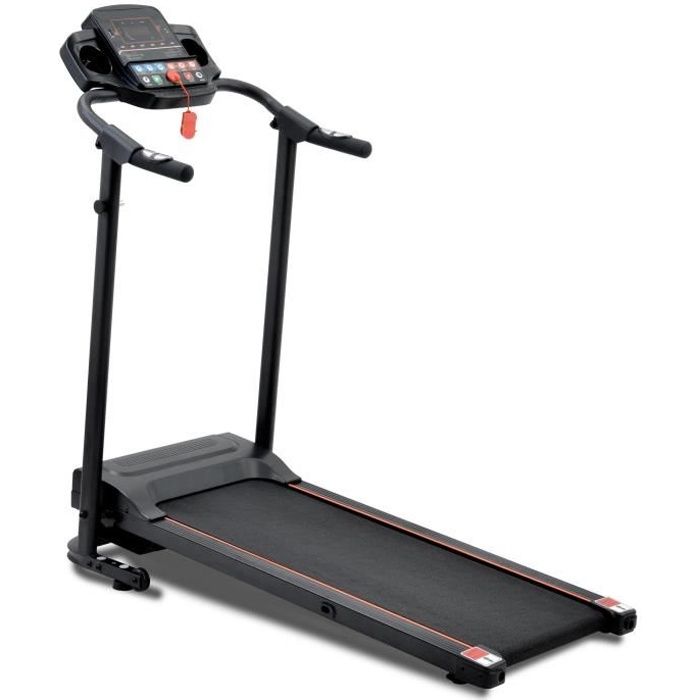 Fortuna Lai Tapis de course pliable,Marche Machine,12km-h,12 programmes,Avec écran LED et accoudoir,Noir