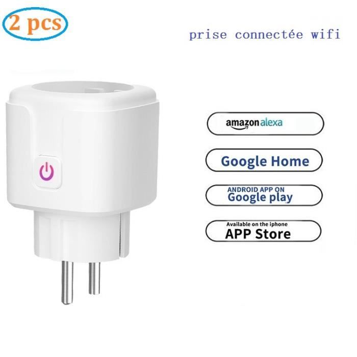Prise Connectée Wifi, 16A Compatible avec Android iOS  Alexa Google  Home Assistant, Courant Programmable Télécommande App - Cdiscount Bricolage