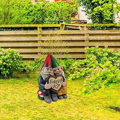 Nain De Jardin En Résine Peinte À La Main En Forme De Cœur Décoration