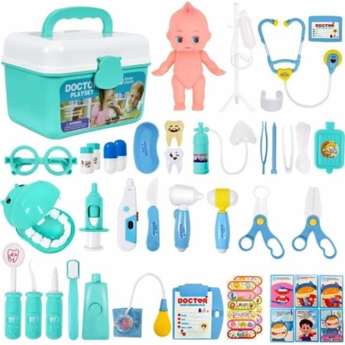 Mallette Docteur Fivejoy – Jouet Enfant Avec Stéthoscope, Rose, Cadeau éducatif