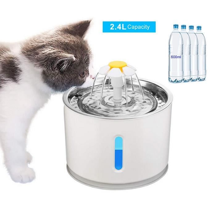 Fontaine à Fleur Pour Chat avec Filtre Hygiénique 2.4L Veilleuse à LED Achat / Vente fontaine