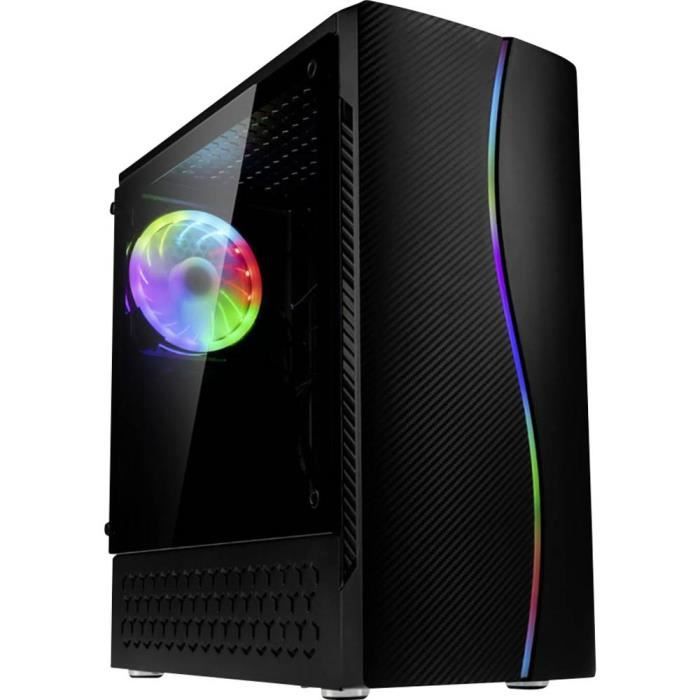 Boîtier PC – Kolink – Inspire K5 ARGB – Noir – Paroi en verre trempé – Midi-Tower