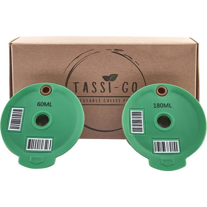 Capsule Rechargeable En Acier Inoxydable Pour Machine Tassimo Bosch - 60 Ml, Avec Cuillère Et Brosse