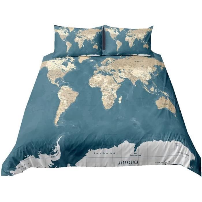 Parure De Lit 240x260 Cm En Microfibre - 3 Pièces (housse De Couette + 2 Taies 65x65 Cm)
