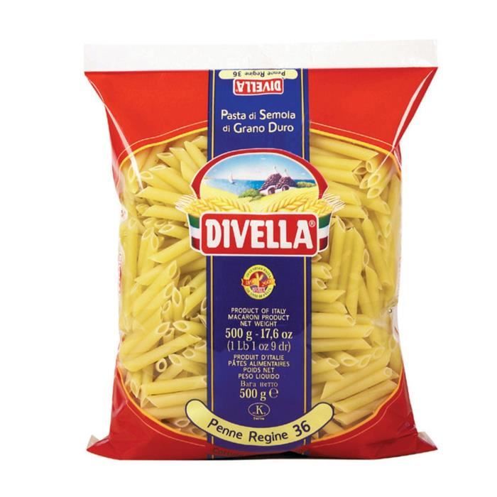 DIVELLA penne regine 36 Temps de cuisson 8 minutes500 grammes - Made in Italy