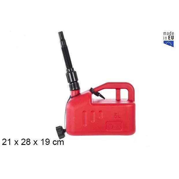Jerrican Carburant 10 L Homologué - Rouge - Avec Bec Verseur - Pour Essence Et Diesel