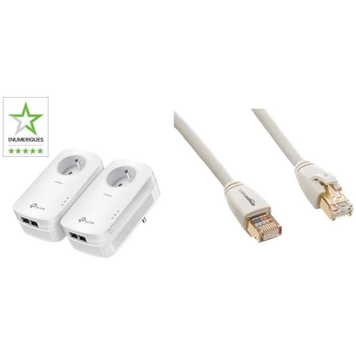 Câbles Ethernet TP-Link CPL 2000 Mbps avec 2 Ports Ethernet Gigabit et Prise  Intégrée, Kit de 2 (TL-PA9025P KIT) & Amazo 280833 - Cdiscount Informatique