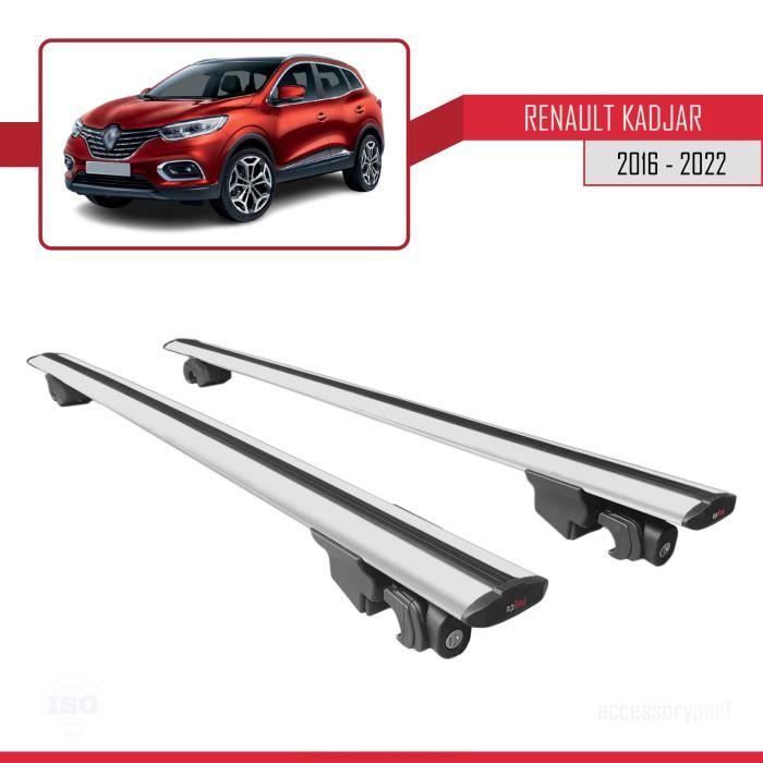 Pour Renault Kadjar 2016-2022 HOOK Barres de Toit Railing Porte-Bagages de voiture Avec verrouillable Alu Gris