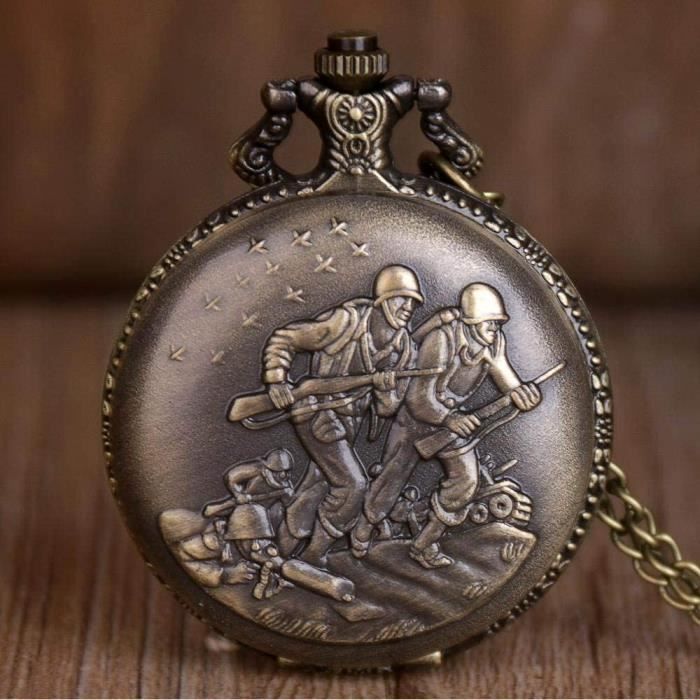 Montre de Poche Vintage Bronze Steampunk Quartz Montre De Poche