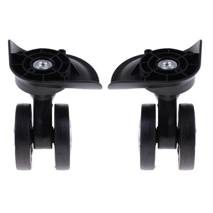 Lot De 2 Roues De Valise 50x22mm - Roulettes Pivotantes PU Silencieuses Avec Roulements Acier - Kit Réparation Bagages