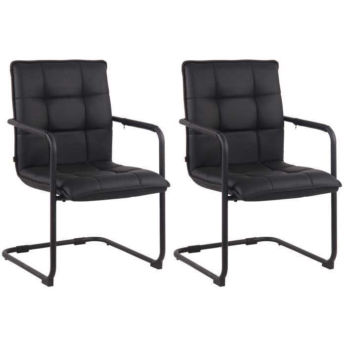 Lot de 2 chaises lounge pivotantes Emil en similicuir avec pied en