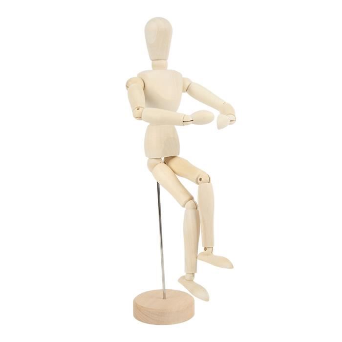 3 Mannequins Bois Articulés Pour Dessin - Modèle Artiste - Taille 13,5 Cm - Décoration Bureau - 12