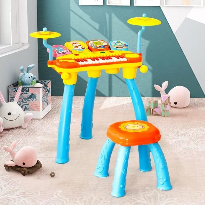 DREAADE Batterie Enfant Avec 5 Tabours, 2 Cybales, Clavier à 8