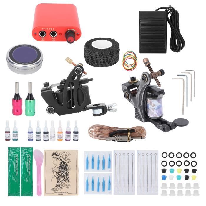 Fdit Kit de machine à tatouer Kit complet de machine à tatouer Shader Liner Tattoo Coil Machine