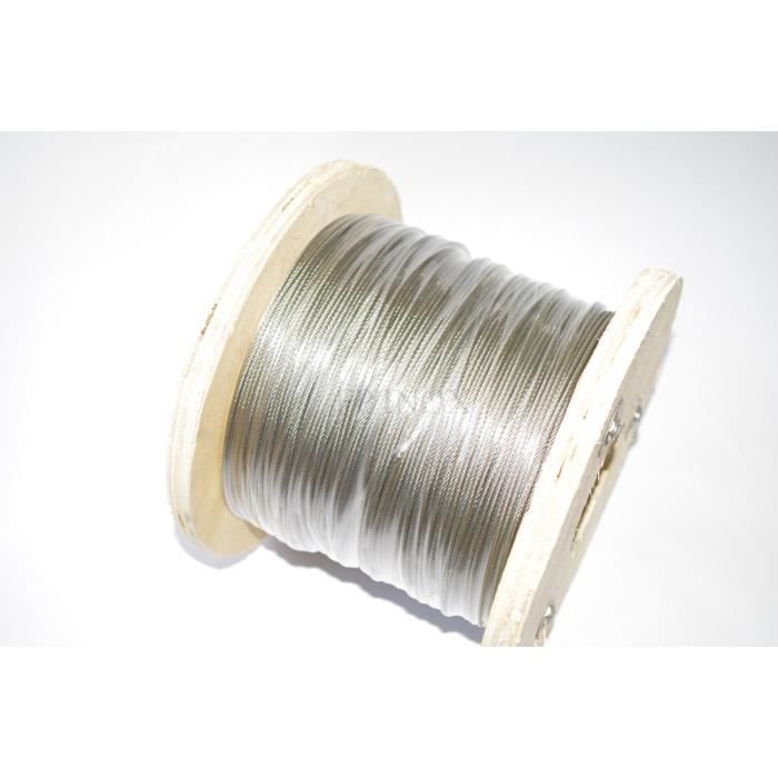 Câble Inox A2 2mm (7x7, 49 Fils) - Rouleau De 100 Mètres, FP INOX