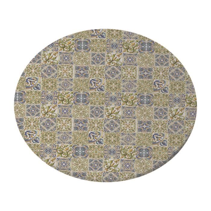 Nappe élastique Imperméable Pour Table Ronde - Rayures Arc-en-ciel - Diamètre 150 Cm - Anti-taches Et Antidérapante