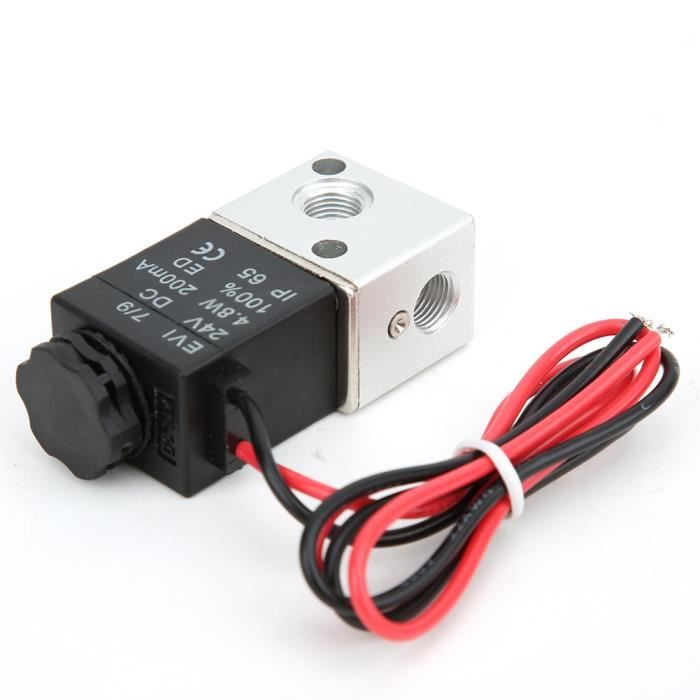 Électrovanne 2 Voies Directe G1/4 – 24V DC 6W Rapide Pour Eau, Air, Huile – Corps Aluminium IP65