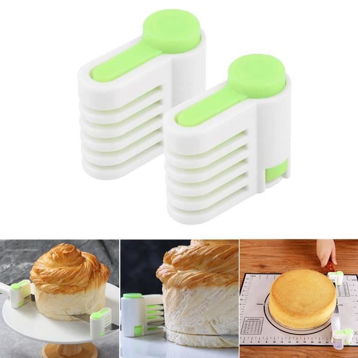 Leegoal Coupe Gateau Coupe A Pain 5 Couches Reglables Facile A Couper Le Gateau Vert Cdiscount Maison