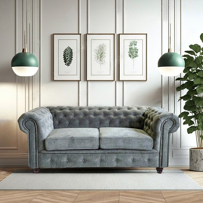 Canapé CHESTERFIELD 2 places / Gris Canapé CHESTERFIELD 2 places / Gris