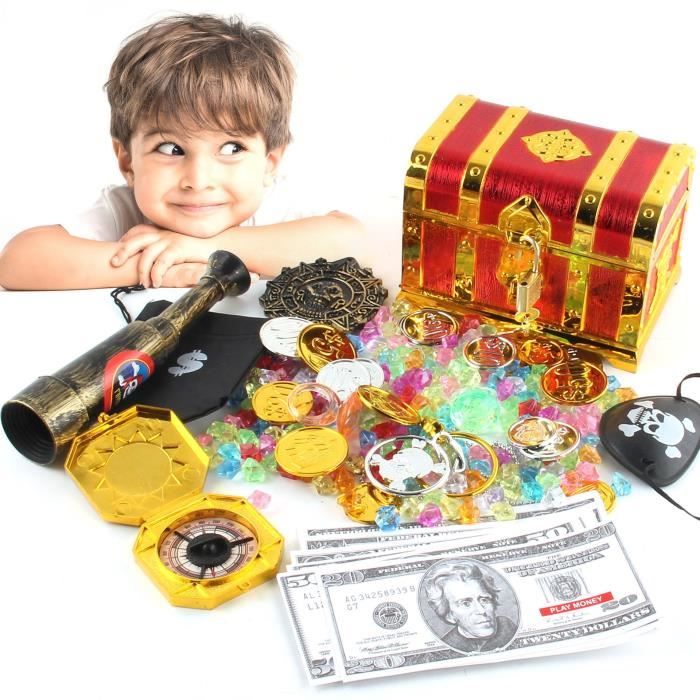 MARSEE Boîte de Coffre au Trésor de Pirate, Jouets Enfants Halloween en — free download
