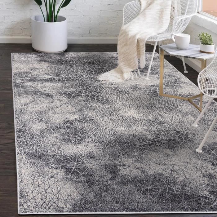 Tapis De Luxe Gris/violet 160x220 Cm - Polypropylène - Design Moderne