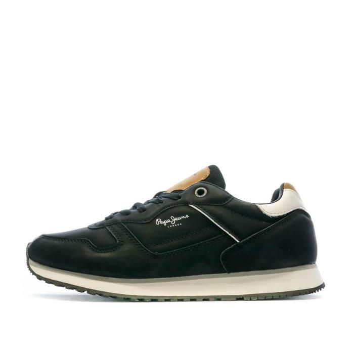 Baskets Homme Pepe Jeans London Street M - Noir - Lacets - Look Citadin