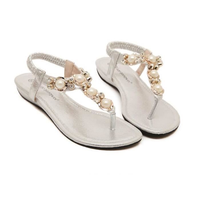 sandales plates paillettes