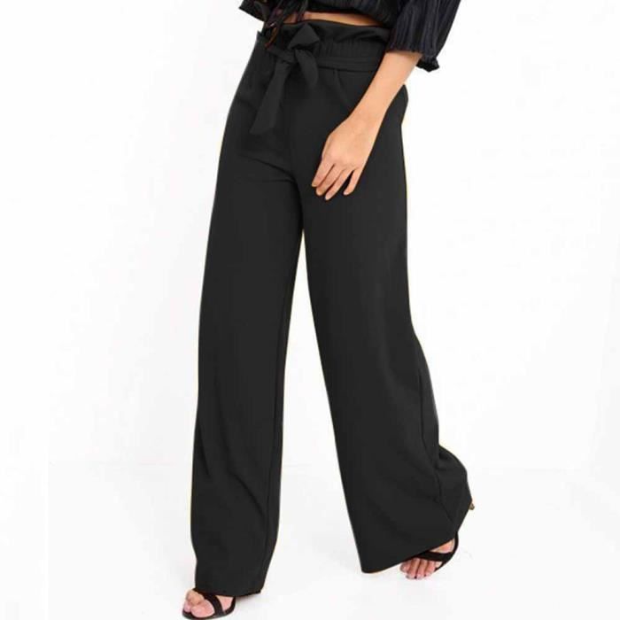 pantalon femme noir taille haute