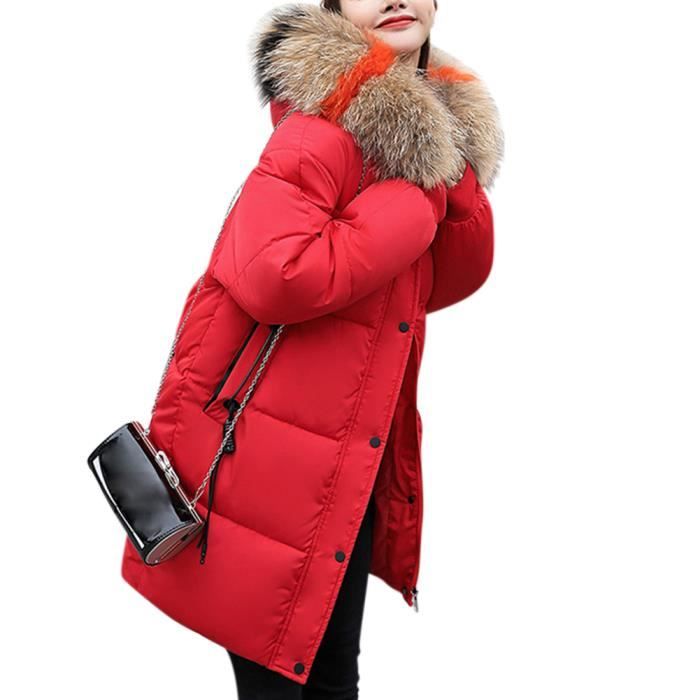 Doudoune Femme Capuche Fourrure Fausse Manteau Epais Chaud Doudoune Femme Capuche Fourrure Fausse Manteau Epais Chaud