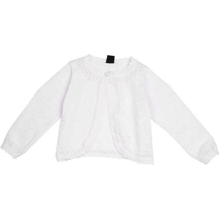 Bolero Ceremonie Fille Manche Longue Gilet Dentelle Mariage Veste Demoiselle D Honneur Bebe 6 24 Mois Blanc Blanc Cdiscount Pret A Porter