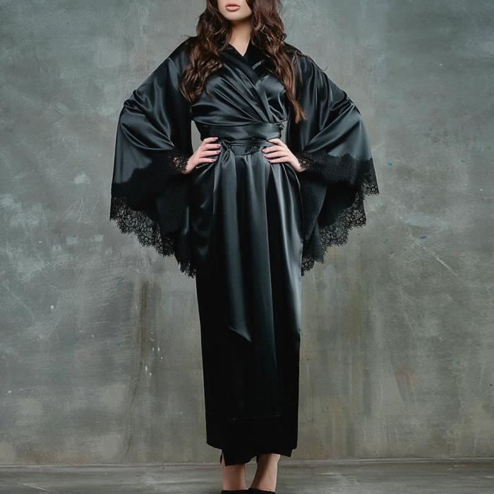 peignoir kimono satin femme