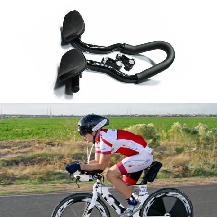 Accoudoirs Aérodynamiques (aero Bars) Pour Vélo De Triathlon/contre-la-montre - Fibre De Carbone 3K Brillant Bleu, Longueur 340 Mm - 2