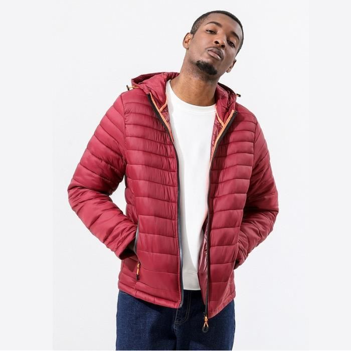 Doudoune homme Veste automne et hiver à capuche épaississement chaud  décontracté doudoune Rouge - Cdiscount Prêt-à-Porter