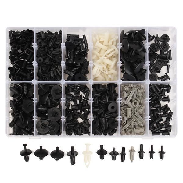 350x Rivets Fixation Clips Plastique Pare-chocs Pare-boue Porte Agrafe 12 Sizes