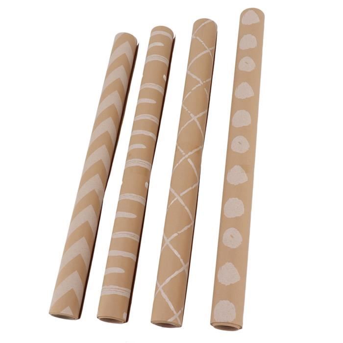 Papier D'emballage Cadeau De Noël - 3 Rouleaux Motif élan Et Sapin, Estampage à Chaud