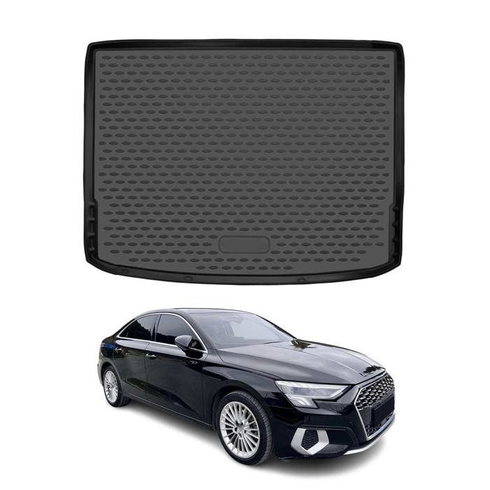 Kit Tapis Voiture + Coffre Pour Audi A3 8V Sportback 2013-2020 - Caoutchouc Noir - Neuf