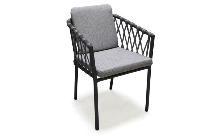 fauteuil de jardin - paris garden - pilat - aluminium et corde - gris anthracite