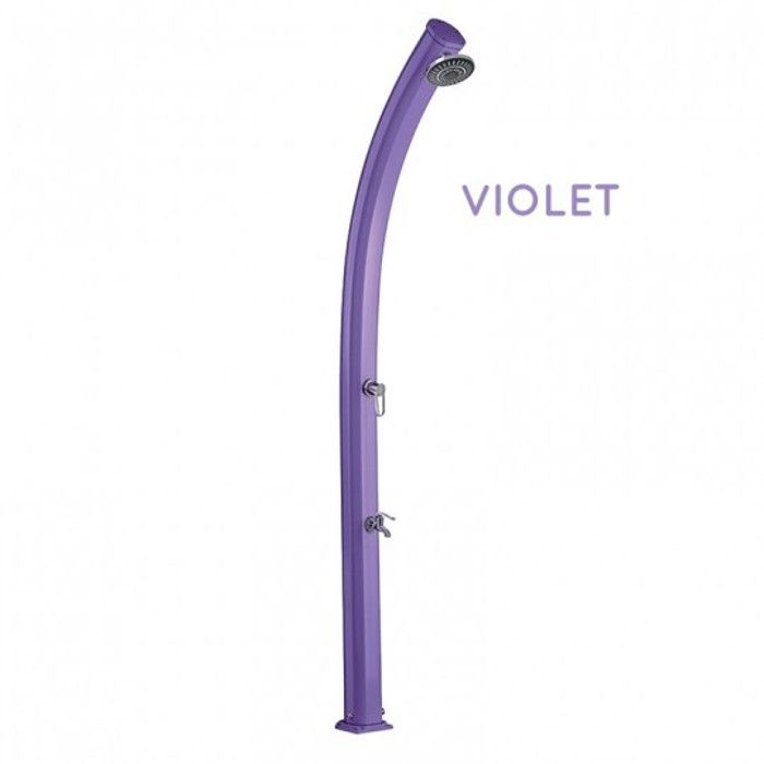 Douche solaire aluminium Jolly avec rince pieds - 25L - Poolstar - Violet