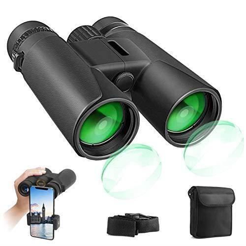 Warmax Jumelles Warmax 12 x 42 pour adultes - Grossissement élevé - Idéales pour l'observation des oiseaux, les voyages, l'observation des étoiles, la chasse, les vues plus larges, les concerts (noir
