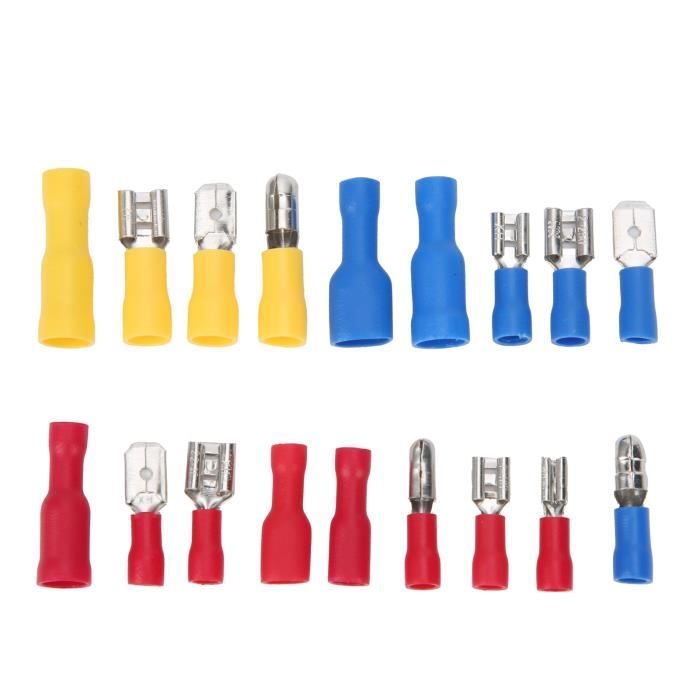 Kit 1200 Pièces Bornes à Sertir 22-10 AWG - Connecteurs à Virole Isolés 8 Tailles - Pour électricité Auto, Moto, Bateau, Bricolage - Boîte De Rangement Incluse - 5