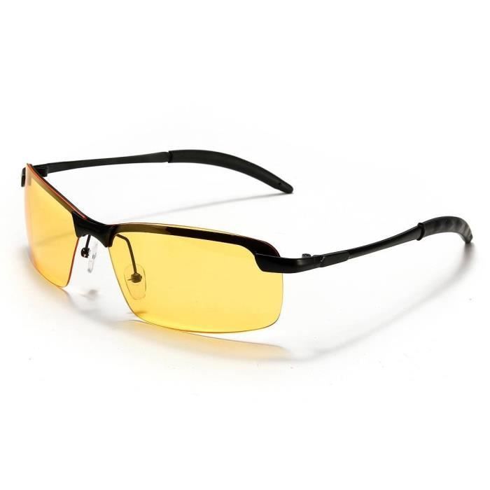 LVIOE Lunettes de conduite de nuit, peuvent être portées avec une paire de lunettes de vue en dessous, grands verres polarisés anti-reflets, protège à 100 % contre les UVA et UVB