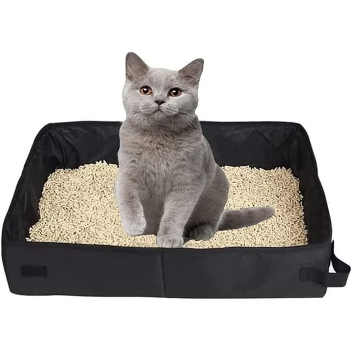 Bac à Litière Pliable Pour Chat - Portable Voyage 47x36cm - Tissu Oxford Imperméable - Intérieur/Extérieur