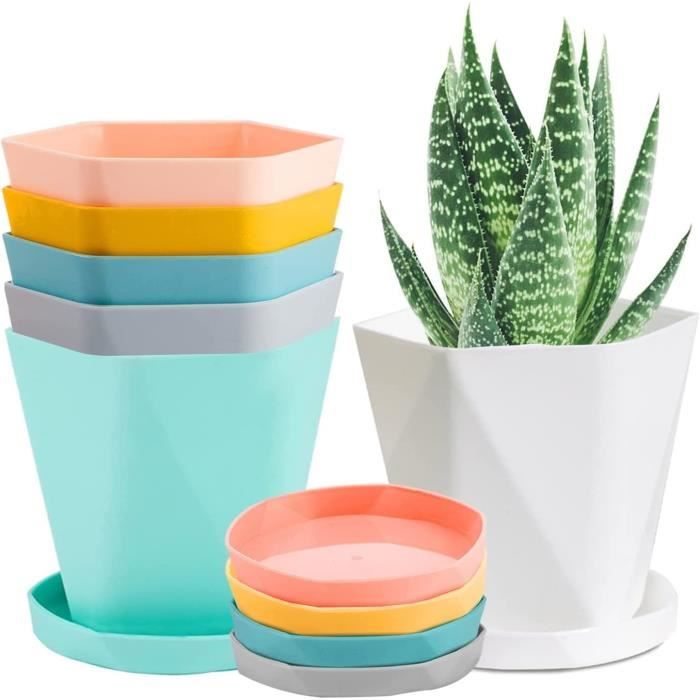 Pot Semi 50 Pots De Fleurs En Plastique LATERN 15x13cm - Blancs, Avec Trous De Drainage - Pour Semis Et Plantes Pot De Repiquage