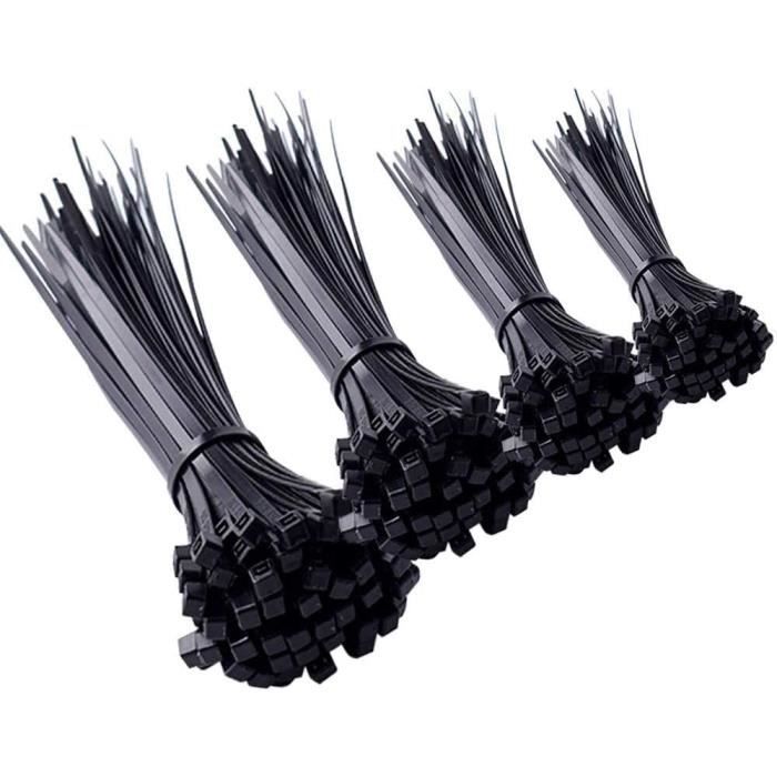 800 pièces Collier de Serrage Attaches de Cables Collier Rilsan Noir Lien  Plastique Serrage pour Serre Cable Management81 - Cdiscount Bricolage